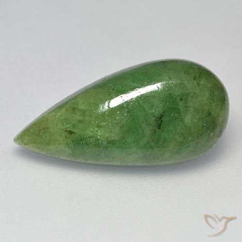 6.64ct 天然 ミディアムグリーン ツァボライトガーネット, 洋梨の形, 半透明