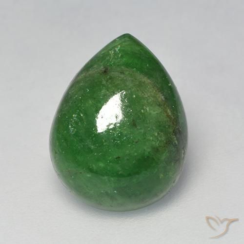 6.73ct 天然 フォレストグリーン ツァボライトガーネット, 洋梨の形, 半透明