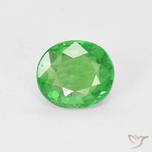 0.76ct 天然 鮮やかなグリーン ツァボライトガーネット, 楕円形, VS