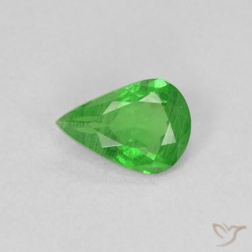 0.78ct 天然 ミディアムグリーン ツァボライトガーネット, 洋梨の形, SI
