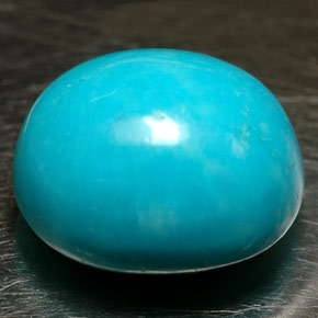 12.16カラットの天然ブルーターコイズ（14.5×12.8 mm・オーバルカット）