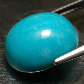 12.16カラットの天然ブルーターコイズ（14.5×12.8 mm・オーバルカット）