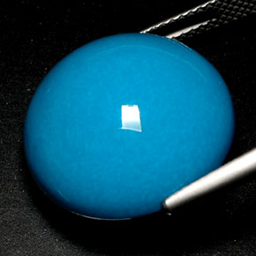 21.96カラットの天然ブルーターコイズ、ラウンドカット、オペーク