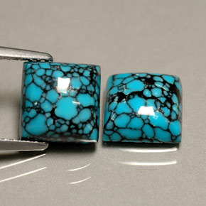 カラットの天然ブルーターコイズ（8.1×8 mm・四角）