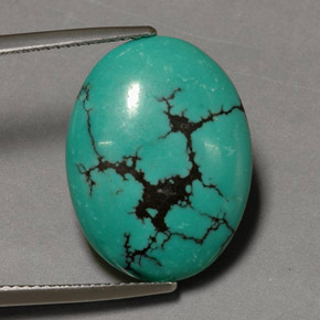 12.26カラットの天然グリーンターコイズ（20.7×15.8 mm・オーバルカット）