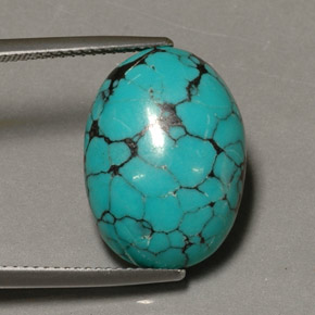 12.98カラットの天然ブルーターコイズ（18.5×13.4 mm・オーバルカット）