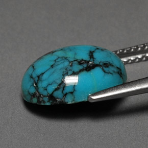 3.00カラットの天然ブルーターコイズ（11.9×10.1 mm・オーバルカット）