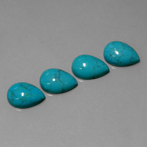 カラットの天然ブルーターコイズ（10×7.1 mm・洋梨の形）