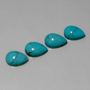 カラットの天然ブルーターコイズ（10×7.2 mm・洋梨の形）