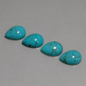 カラットの天然ブルーターコイズ（10×7.1 mm・洋梨の形）