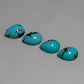 カラットの天然ブルーターコイズ（9.9×7 mm・洋梨の形）