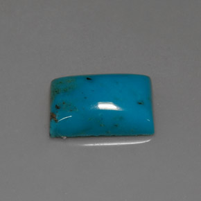 3.38カラットの天然ブルーターコイズ（12×8 mm・バゲット）