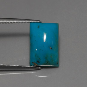 3.38カラットの天然ブルーターコイズ（12×8 mm・バゲット）