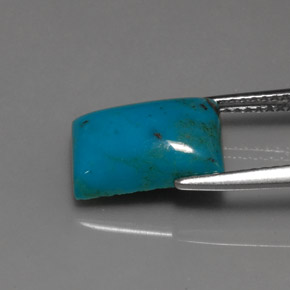 3.38カラットの天然ブルーターコイズ（12×8 mm・バゲット）