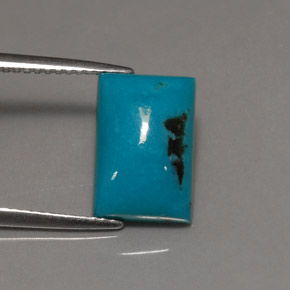 3.47カラットの天然ブルーターコイズ（12×8.1 mm・バゲット）