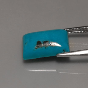 3.47カラットの天然ブルーターコイズ（12×8.1 mm・バゲット）