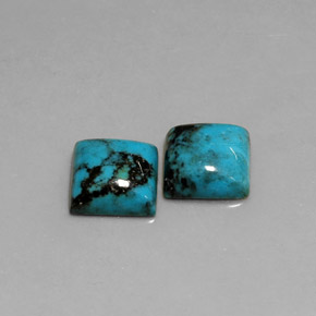 カラットの天然ブルーターコイズ（8×7.9 mm・四角）