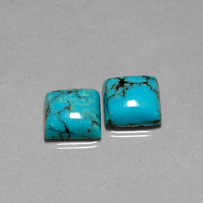 カラットの天然ブルーターコイズ（8×7.9 mm・四角）