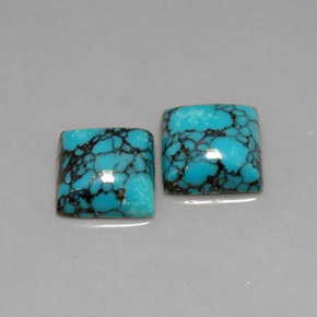 カラットの天然ブルーターコイズ（8×8 mm・四角）