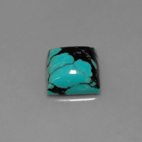 1.65カラットの天然緑がかった青ターコイズ（8.1×7.9 mm・四角）