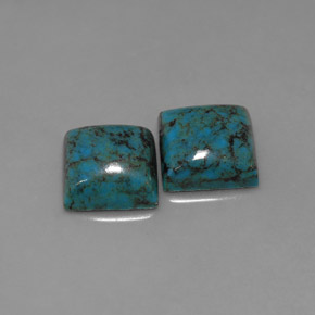 カラットの天然緑がかった青ターコイズ（8.1×8.1 mm・四角）