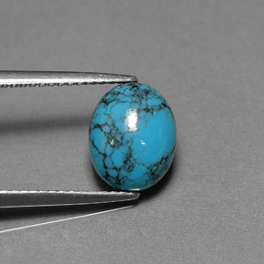 1.91カラットの天然ブルーターコイズ（10×8.1 mm・オーバルカット）