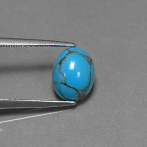 1.25カラットの天然ブルーターコイズ（9×7.1 mm・オーバルカット）