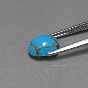 1.25カラットの天然ブルーターコイズ（9×7.1 mm・オーバルカット）