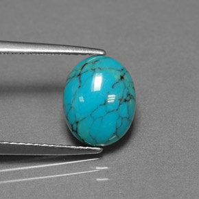 1.93カラットの天然ブルーターコイズ（10×8 mm・オーバルカット）