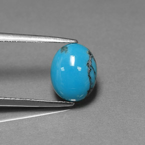 2.16カラットの天然ブルーターコイズ（10×8.1 mm・オーバルカット）
