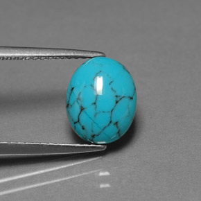 1.70カラットの天然ブルーターコイズ（9.8×8 mm・オーバルカット）