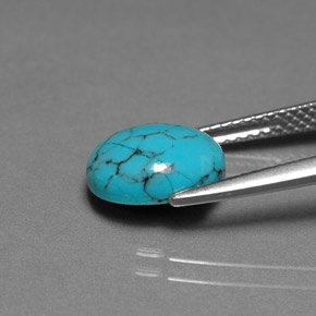 1.70カラットの天然ブルーターコイズ（9.8×8 mm・オーバルカット）