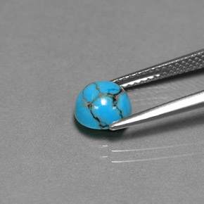 0.96カラットの天然ブルーグリーンターコイズ、ラウンドカット、オペーク