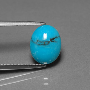 1.91カラットの天然ブルーターコイズ（10×8.1 mm・オーバルカット）