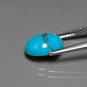1.91カラットの天然ブルーターコイズ（10×8.1 mm・オーバルカット）