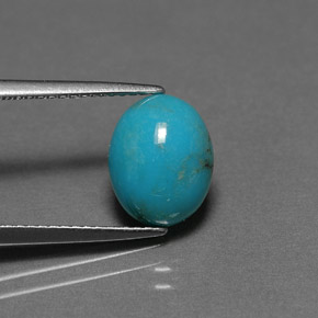 2.08カラットの天然ブルーグリーンターコイズ（10.2×8.1 mm・オーバルカット）