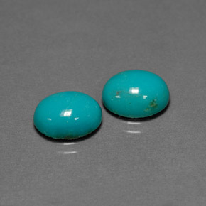 カラットの天然ブルーグリーンターコイズ（10.1×8.1 mm・オーバルカット）