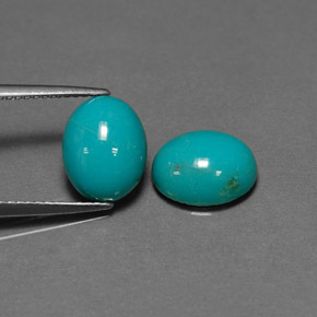 カラットの天然ブルーグリーンターコイズ（10.1×8.1 mm・オーバルカット）