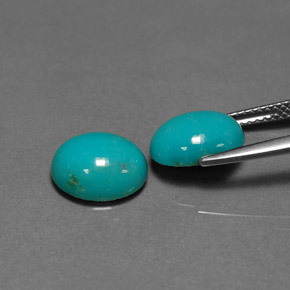 カラットの天然ブルーグリーンターコイズ（10.1×8.1 mm・オーバルカット）