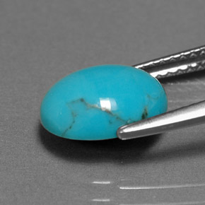 1.55カラットの天然ブルーターコイズ（10.1×8.1 mm・オーバルカット）