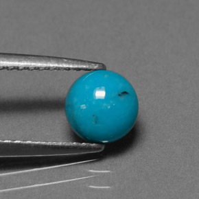 0.78カラットの天然ブルーターコイズ、ラウンドカット、オペーク