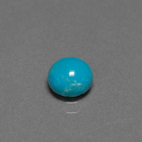 0.75カラットの天然ブルーターコイズ（5.98 mm・ラウンドカット）