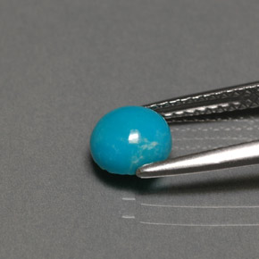0.75カラットの天然ブルーターコイズ（5.98 mm・ラウンドカット）