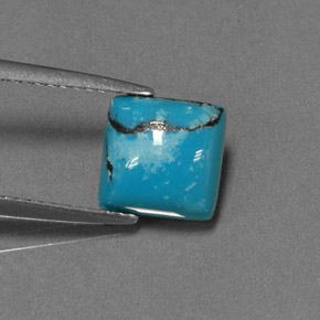 1.47カラットの天然ブルーターコイズ（8×7.9 mm・四角）