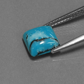 1.47カラットの天然ブルーターコイズ（8×7.9 mm・四角）