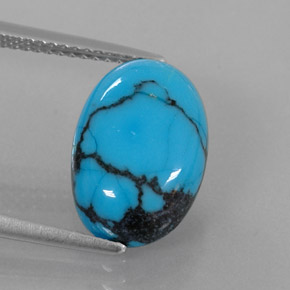 4.20カラットの天然ブルーターコイズ（14×9.6 mm・オーバルカット）