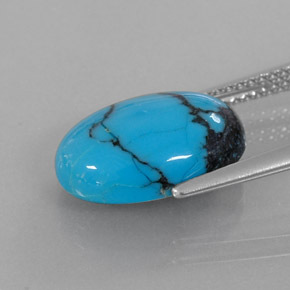 4.20カラットの天然ブルーターコイズ（14×9.6 mm・オーバルカット）