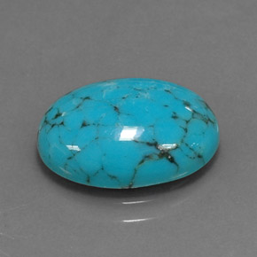 3.40カラットの天然緑がかった青ターコイズ（14×10.1 mm・オーバルカット）