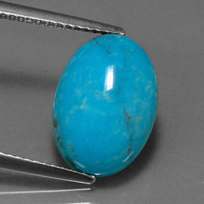 4.33カラットの天然ブルーターコイズ（14.1×10 mm・オーバルカット）