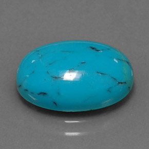 3.85カラットの天然ブルーターコイズ（14×10 mm・オーバルカット）